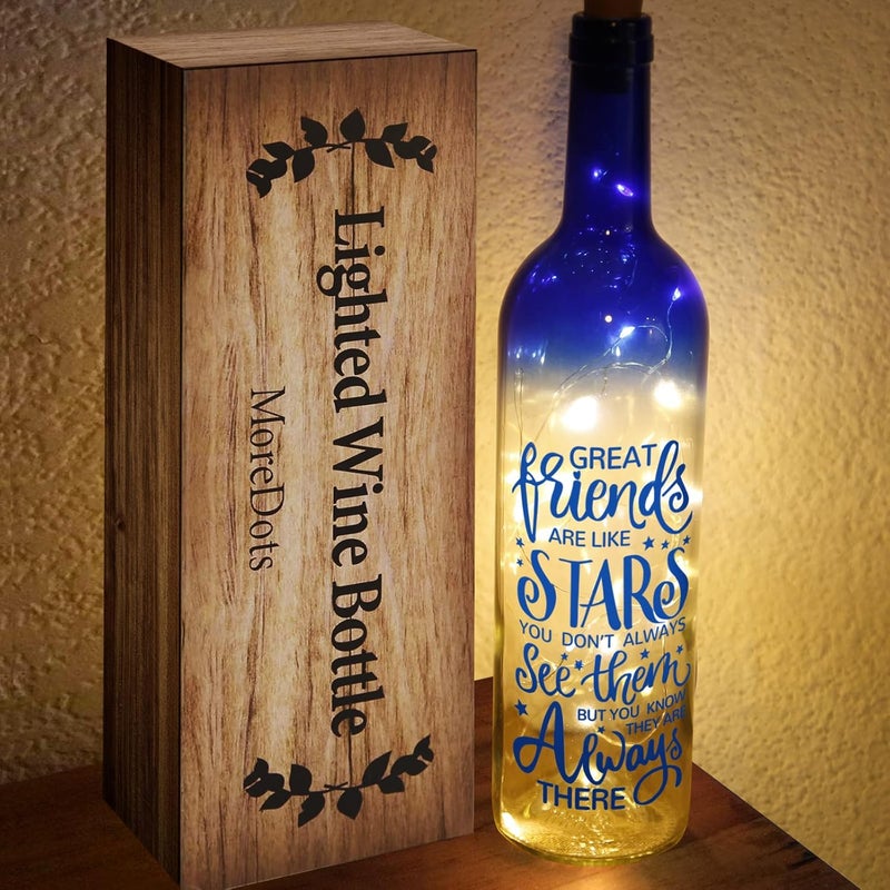 MOREDOTS Christmas Gifts for Women - Best Friends Gifts 2025 - Wine Bottle Lights with Cork - Light Up Lamp Decor for Home Decorations - Birthday Friendship Unique Gift for Womens Men Sister Girls Boys Adults - Image 1